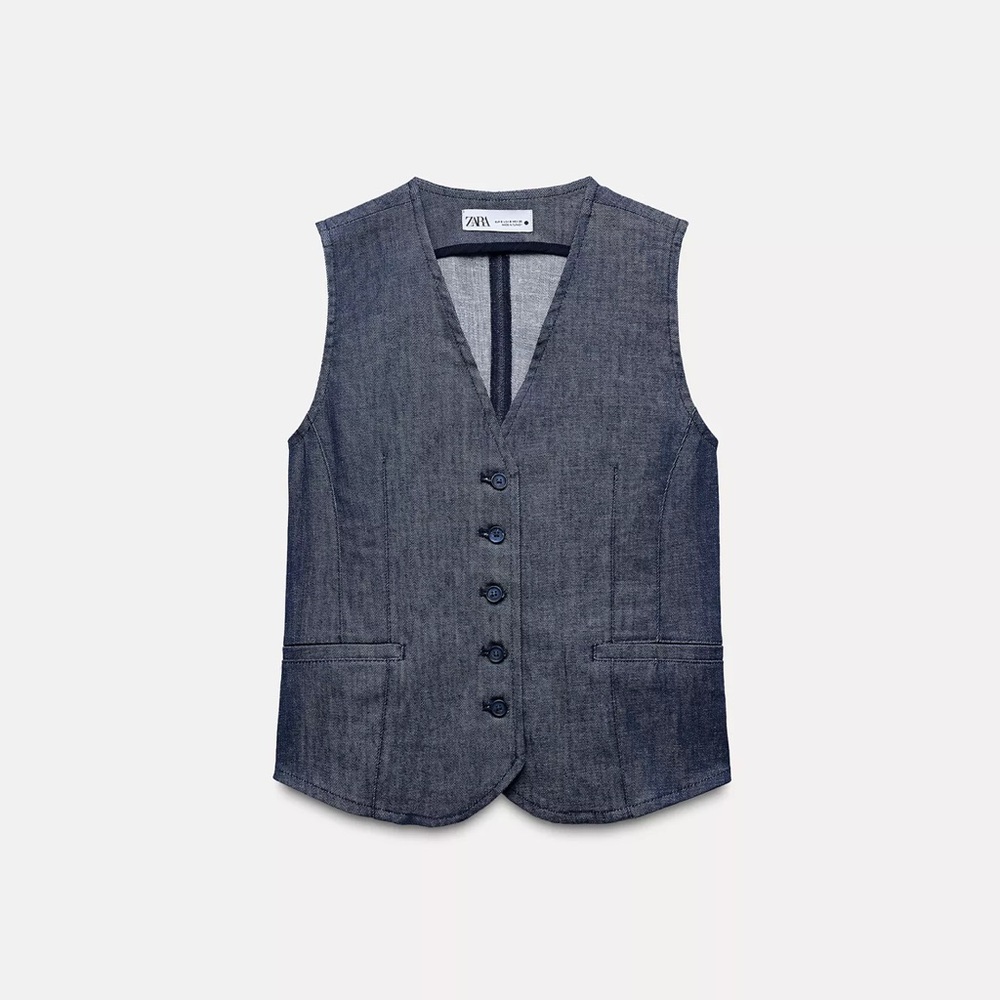 Zara Minimalist Denim Vest